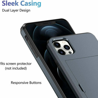 For iPhone 17 16 15 14 13 12 11 Pro Max Mini XR Case Cover Wallet Card Holder