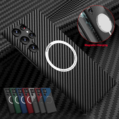 For Samsung Galaxy S25 Ultra S24 S23S22 MagSafe Case Magnetic Carbon Fiber Cover