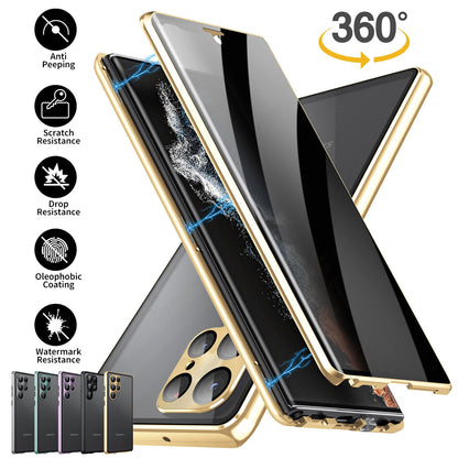 For Samsung Galaxy S25 Ultra S24+ S23 S22 S21 360�� Anti-Spy Magnetic Glass 
