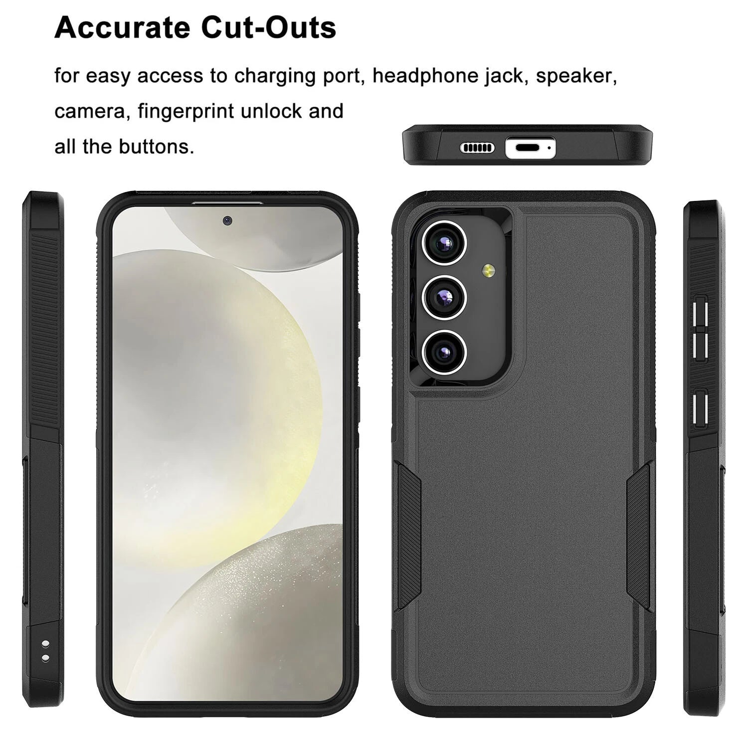 For Samsung Galaxy S25 S25 Plus S25 Ultra Shockproof Case Cover + Tempered Glass
