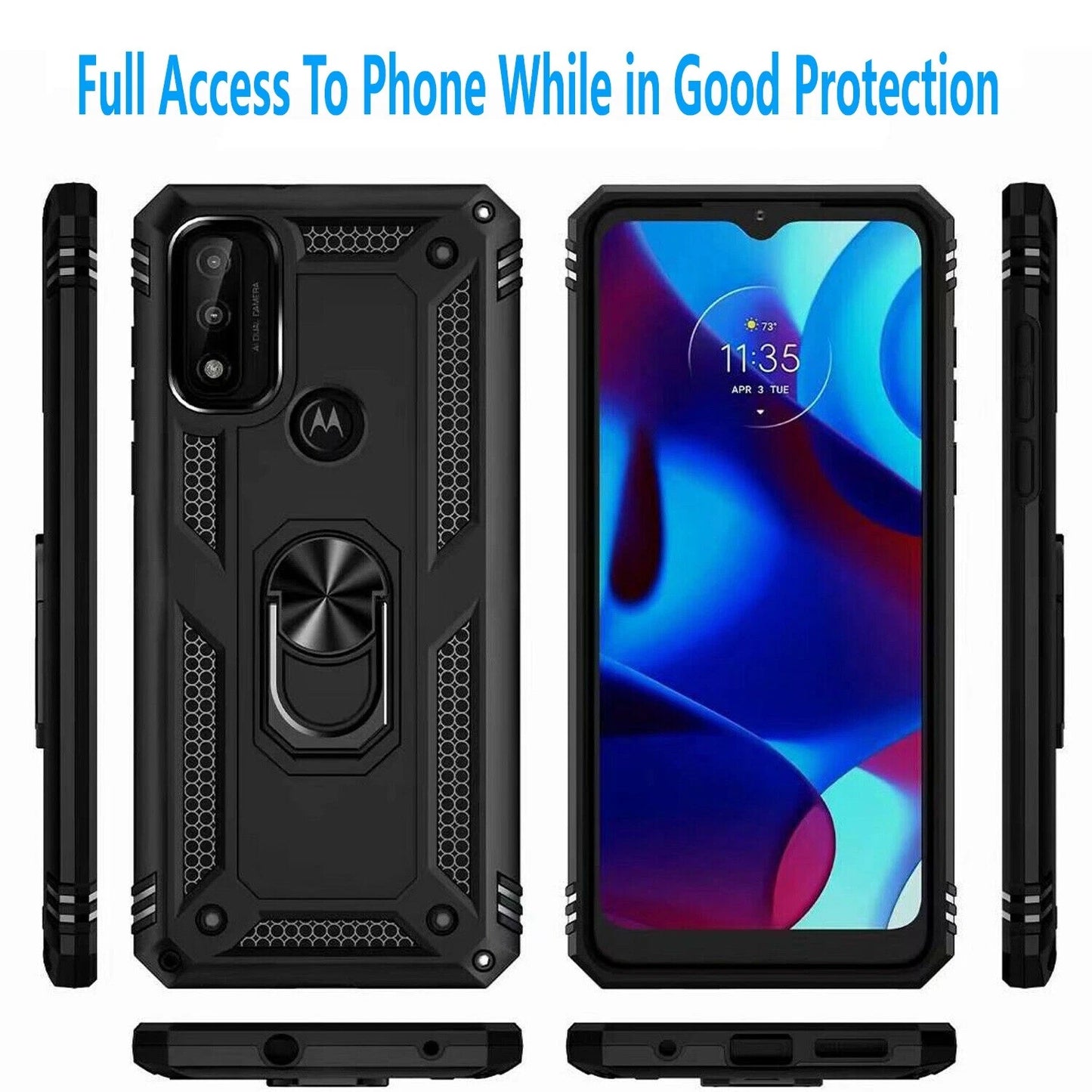 For Motorola Moto G Play 2024 Case /2023 Phone Cover Shockproof + Tempered Glass