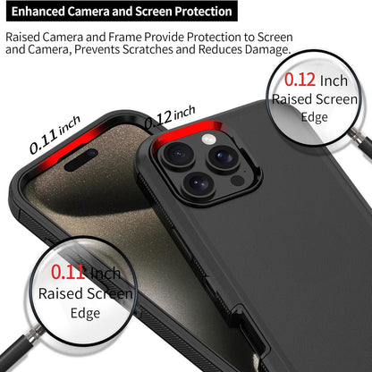 For iPhone 16 Pro Max Case 15 14 13 Phone Cover Shockproof Holster Screen Glass