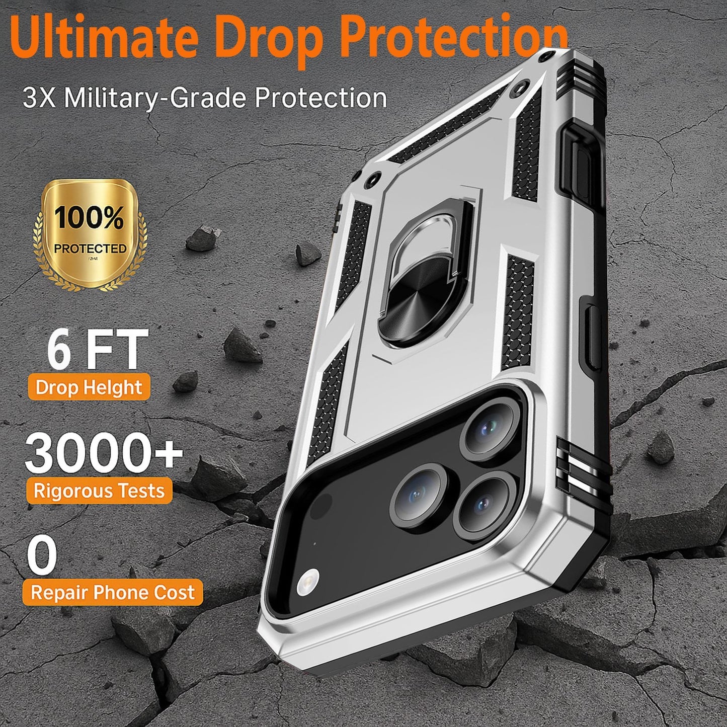For iPhone 17 Pro Max Case Air 16 Phone Cover Shockproof Rugged +Tempered Glass