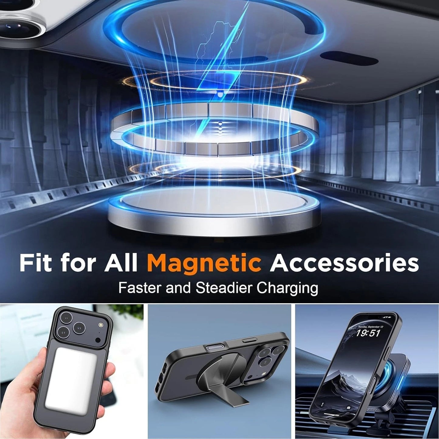 For iPhone 17 Pro Max Case 17 Pro 16 Phone Cover Shockproof Frost+Tempered Glass