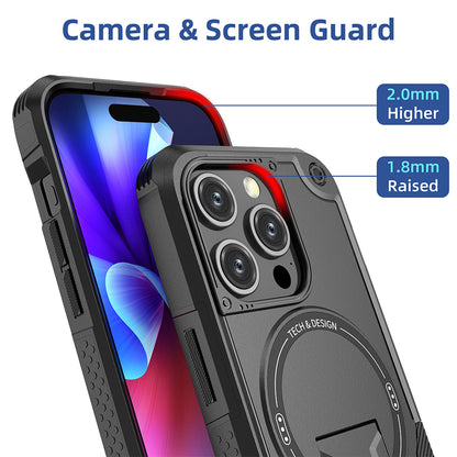 For iPhone 17 16 Pro Max 15 14 13 12 11 Heavy Duty Rugged Magnetic Case + Stand