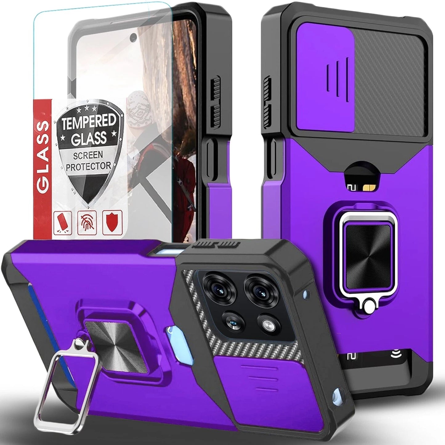 For Motorola Moto G 2025 Case Phone Camera Cover Shockproof + Tempered Glass