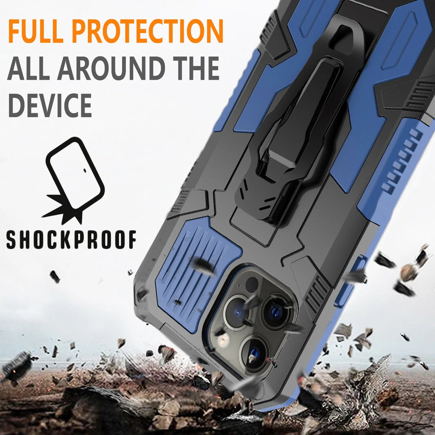 For iPhone 12 Case /12 Pro Max/Mini/ Phone Cover Shockproof Stand + Glass Screen