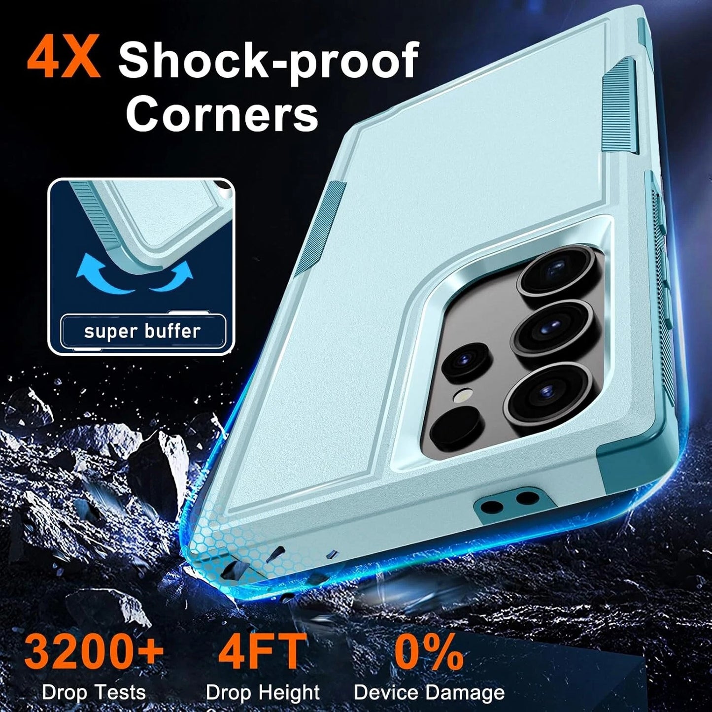 For Samsung Galaxy S25 Ultra S24 S23 FE Case Shockproof Phone Cover+Glass Screen