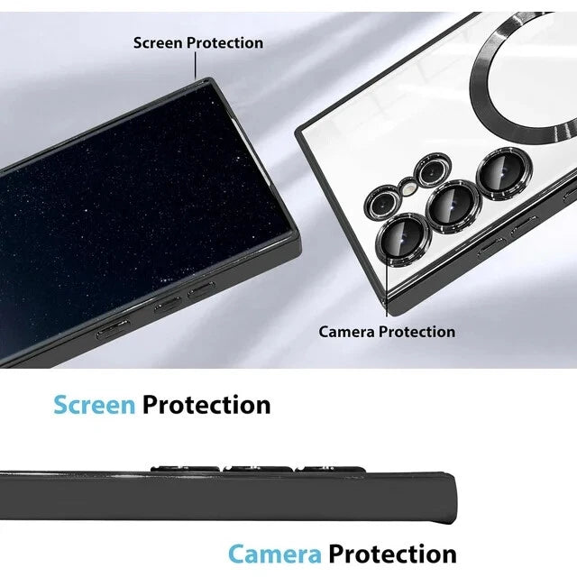 For Samsung Galaxy S25 S24 Ultra Edge Plus Clear Case Magnetic Mag Safe Cover