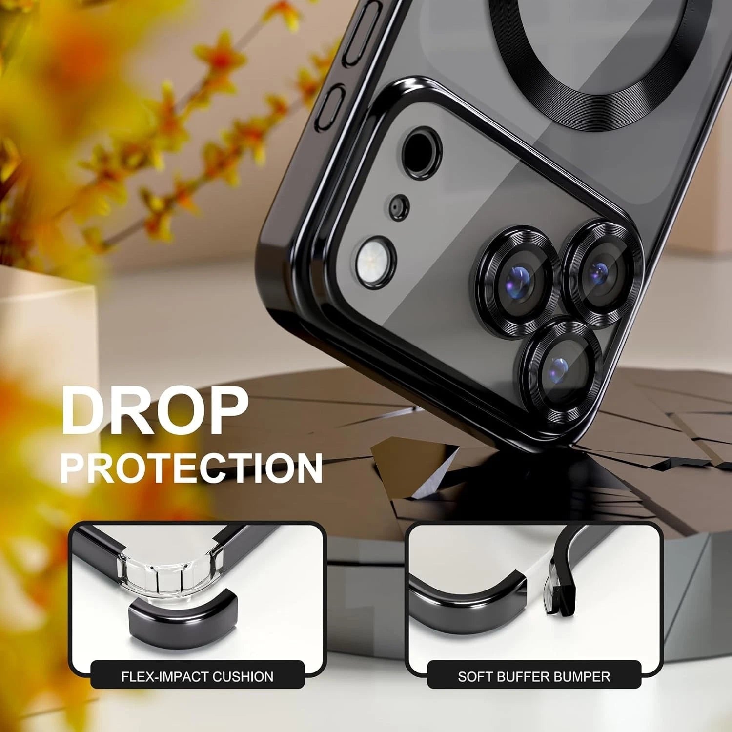 For iPhone 16 Pro Max Case 15 14 13 Phone Cover Shockproof Rugged+Tempered Glass