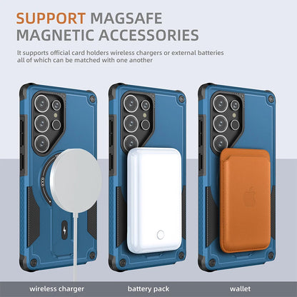 For Samsung Galaxy S25 Ultra S24 A17 A16 A25 A36 Shockpoof Mag Safe Stand Case