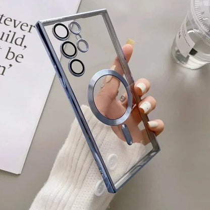 For Samsung Galaxy S25 S24 Ultra Edge Plus Clear Case Magnetic Mag Safe Cover