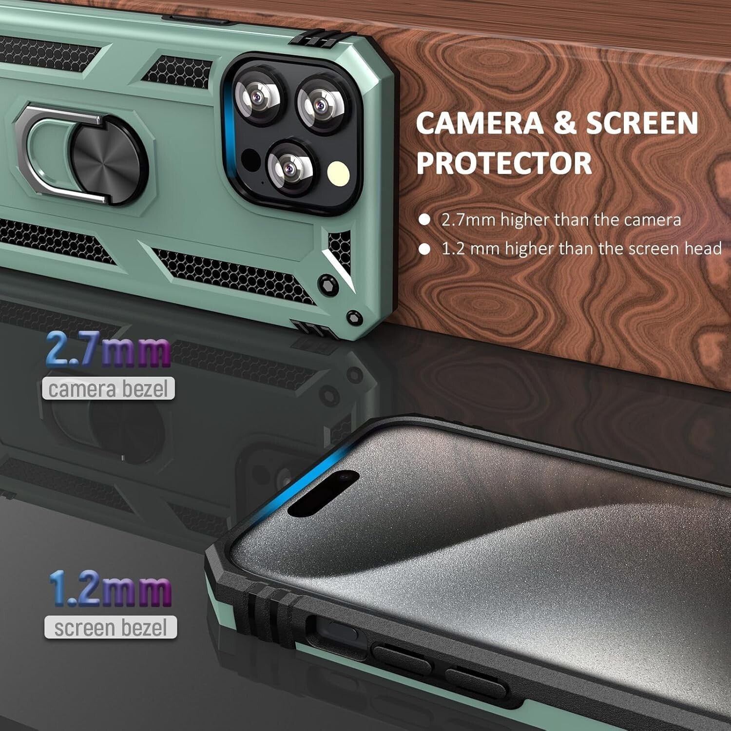 For iPhone 13 Case/13 Pro Max/13 Mini Phone Cover Shockproof + Tempered Glass
