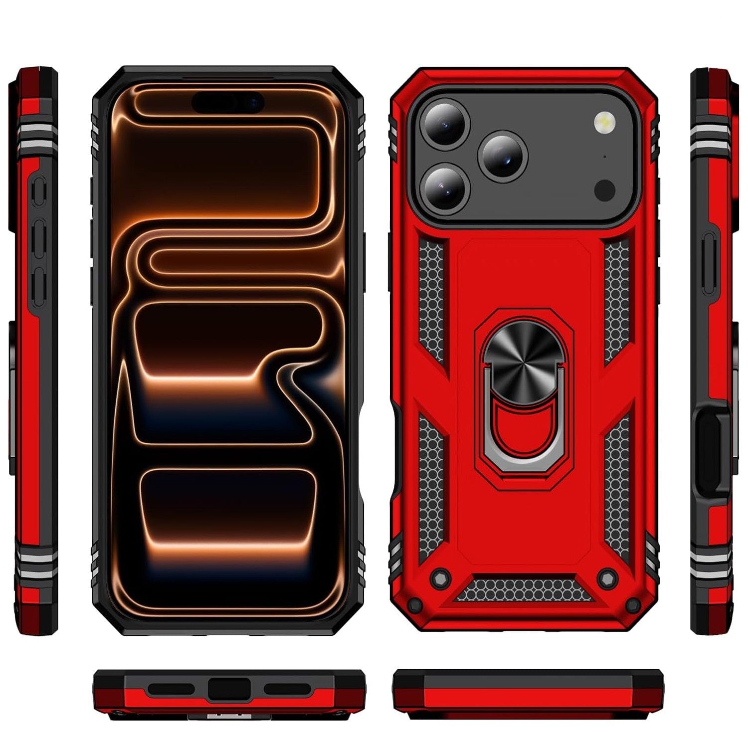 For iPhone 17 Pro Max Case Air 16 Phone Cover Shockproof Rugged +Tempered Glass
