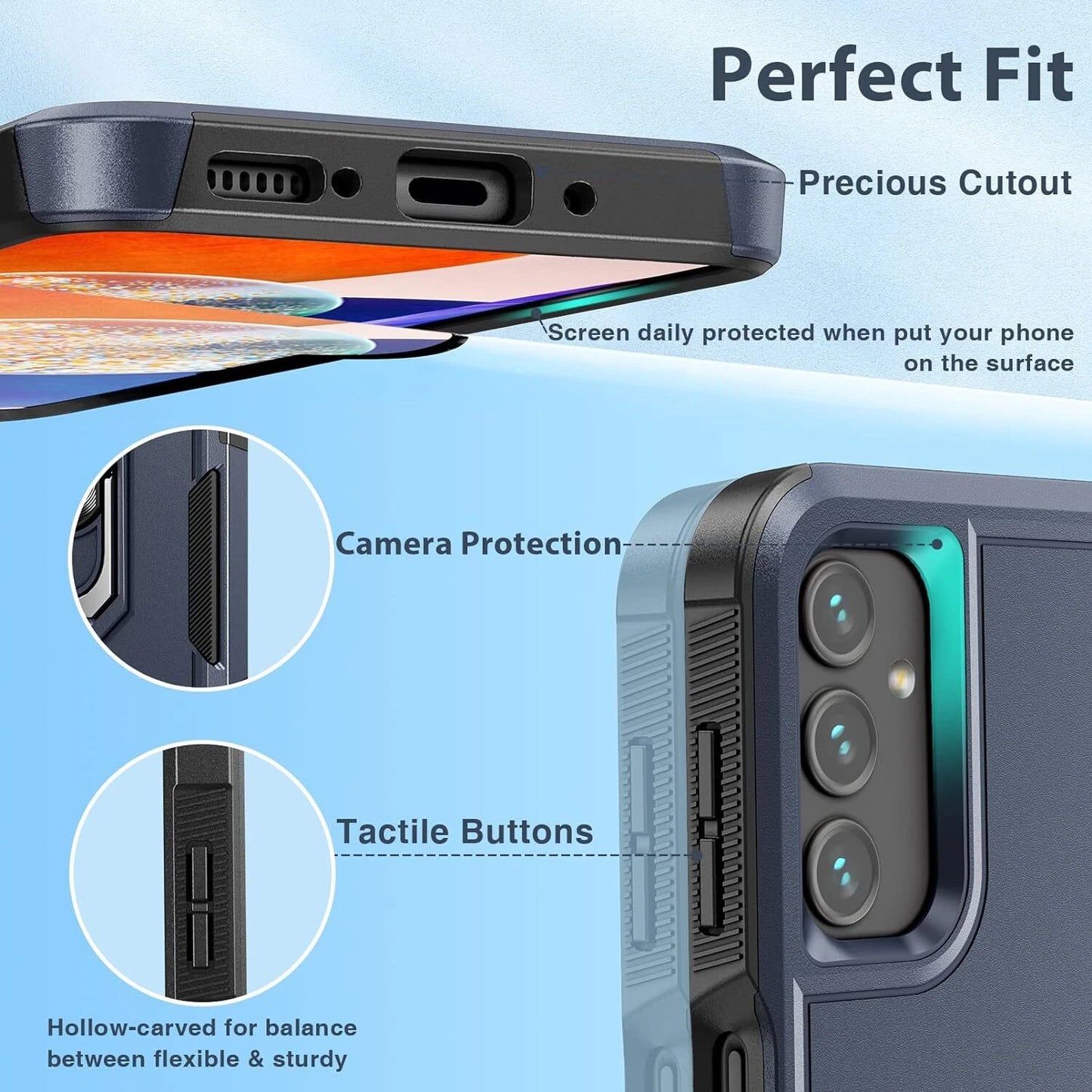 For Samsung Galaxy S25 Ultra Case S25/S24/S23/FE/ Phone Cover + Tempered Glass