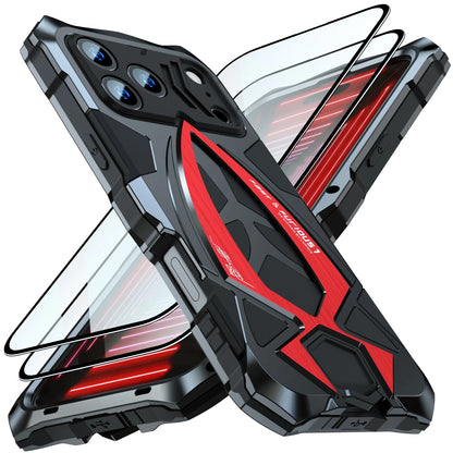 iPhone 17 Pro Max Shockproof Armor Metal Case - Heavy Duty Full Body Rugged Protective Cover