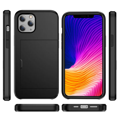 Slide Wallet Case Card Holder For iPhone 14 13 12 11 15 Pro Max X 7 8 Slim Cover