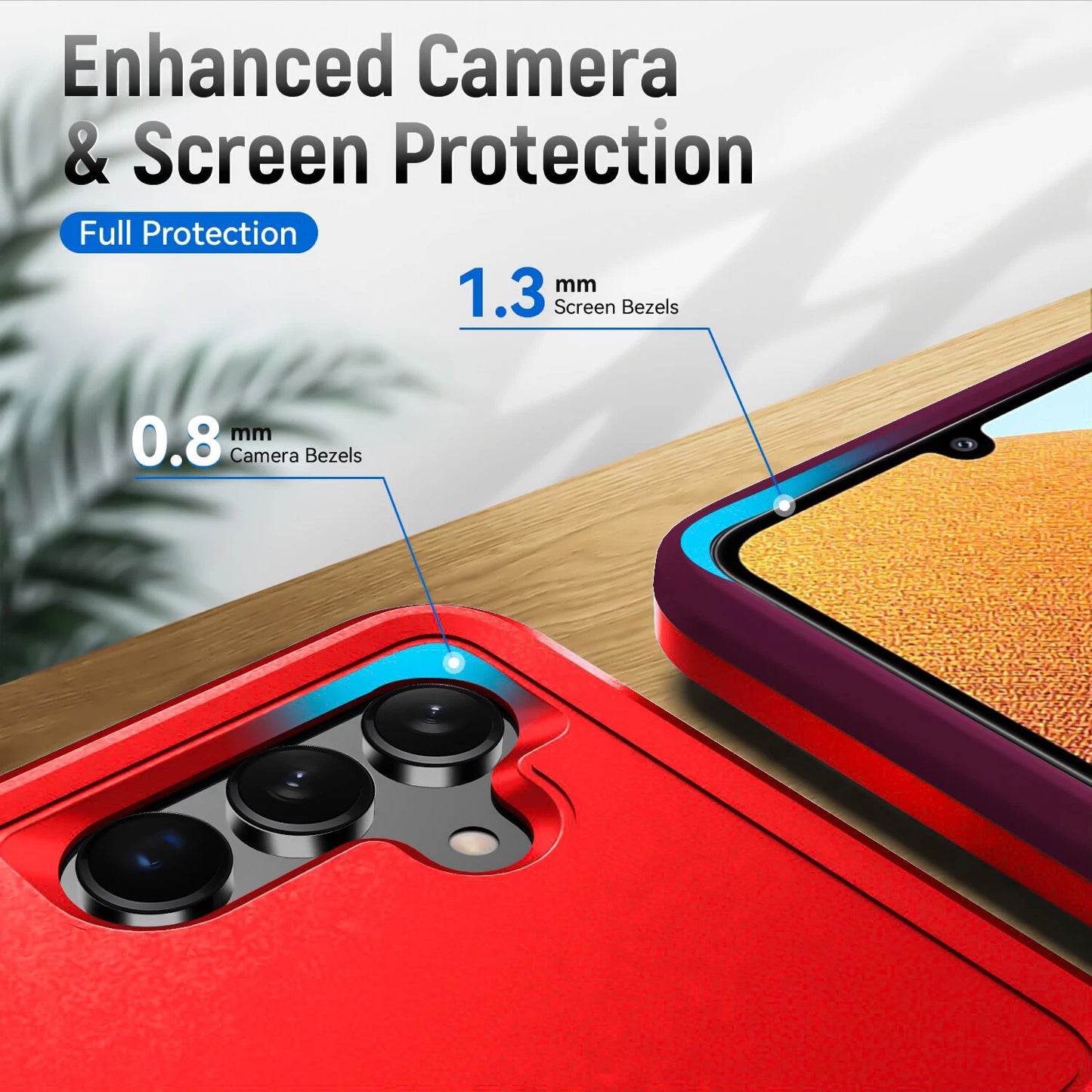 For Samsung Galaxy A16 A15 5G A14 A54 A03S A13 A32 A33 Case Phone Cover + Glass