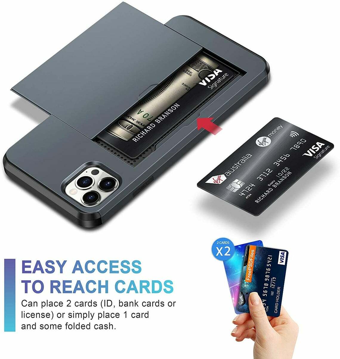 For iPhone 17 16 15 14 13 12 11 Pro Max Mini XR Case Cover Wallet Card Holder