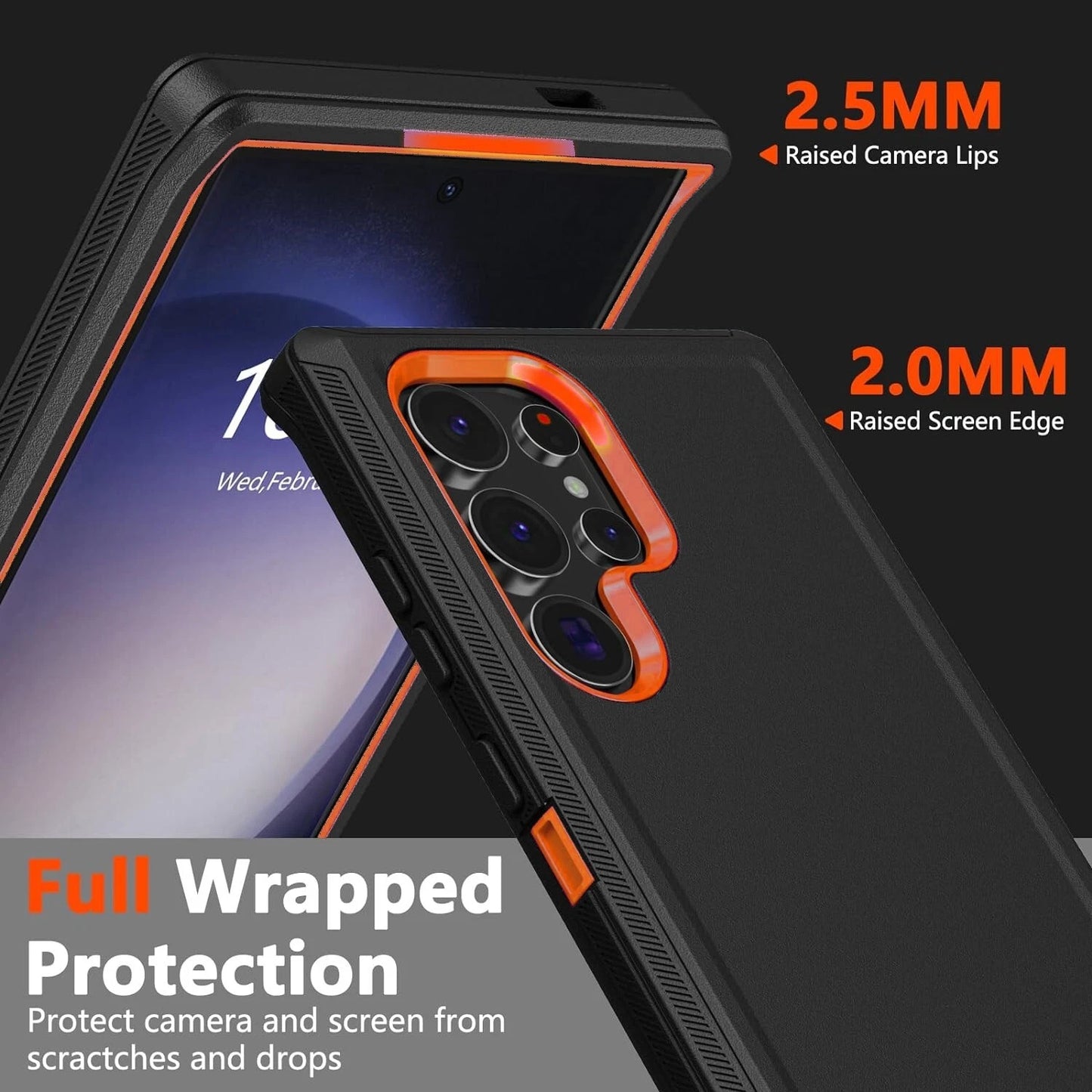 For Samsung Galaxy S25 Ultra Case S24 S23 Plus S22 S21 S20 FE Phone Cover +Glass