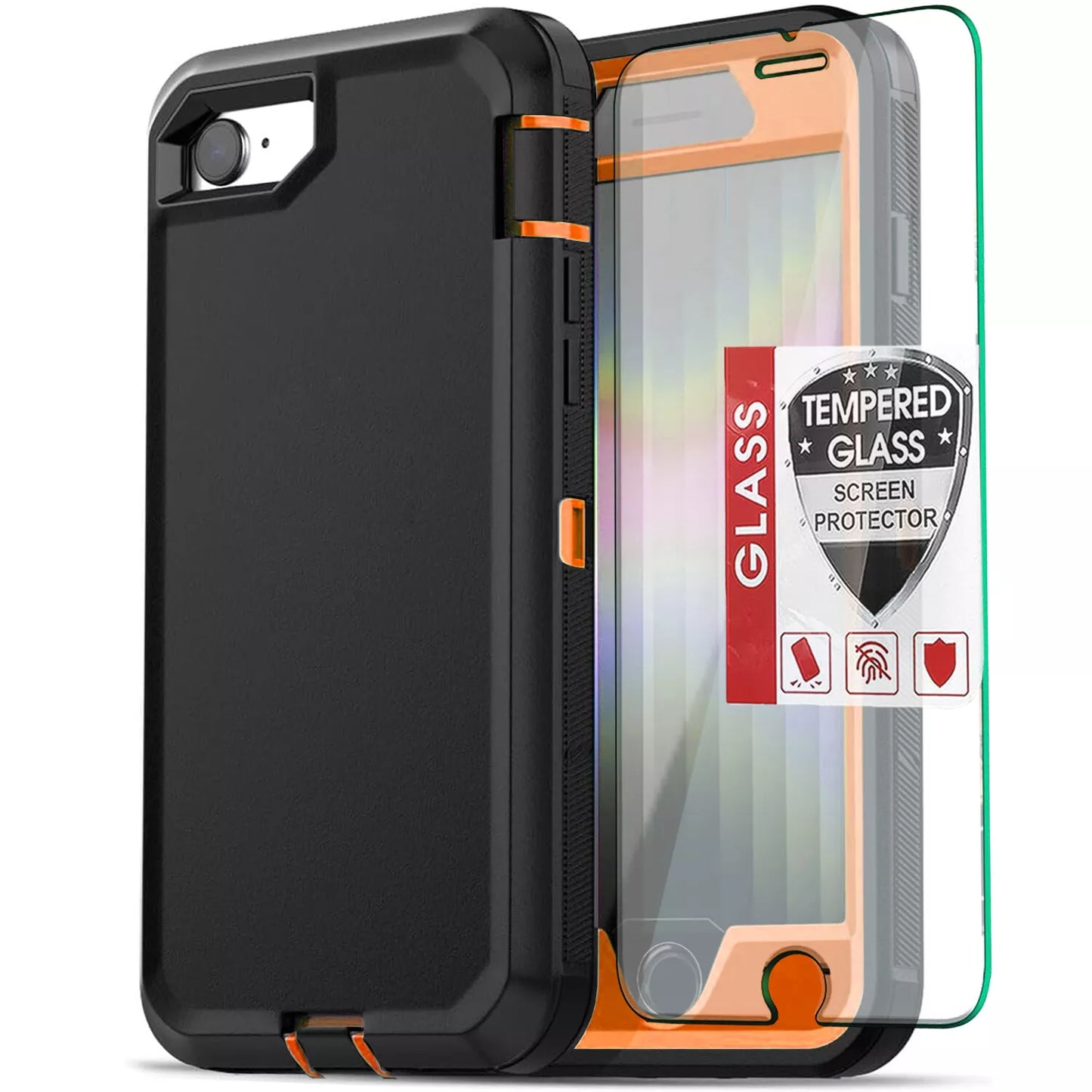 For iPhone SE Case /8/7 Plus/6S Phone Cover Shockproof Heavy Duty + Screen Glass
