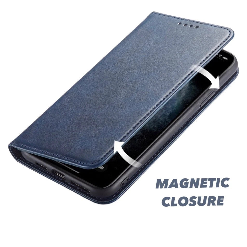 For iPhone 17 16 15 14 13 12 Plus Pro Max Air Leather Magnetic Flip Wallet Case