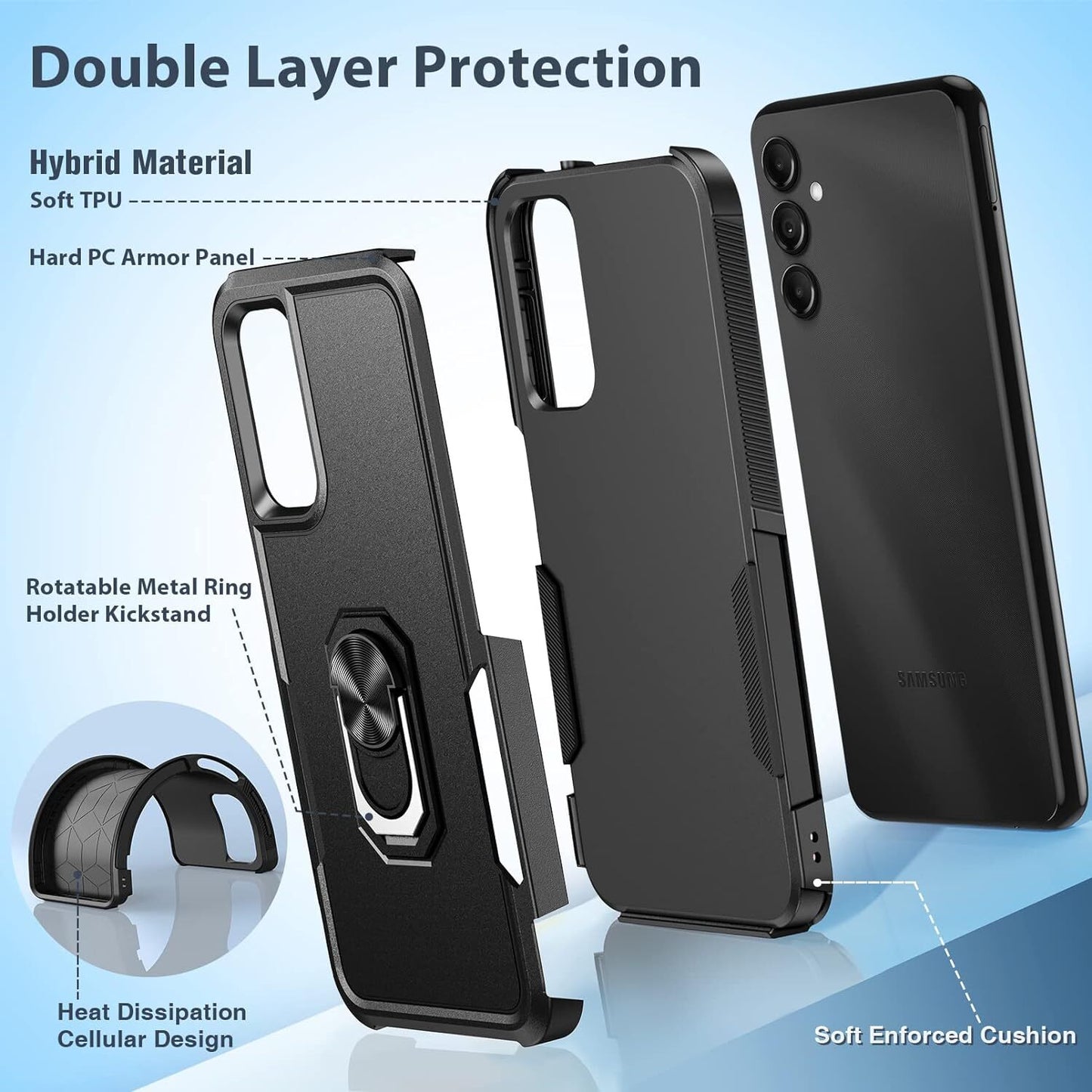 For Samsung Galaxy A16 5G A15 A14 A54 A35 A03S Case Phone Cover Shockproof+Glass