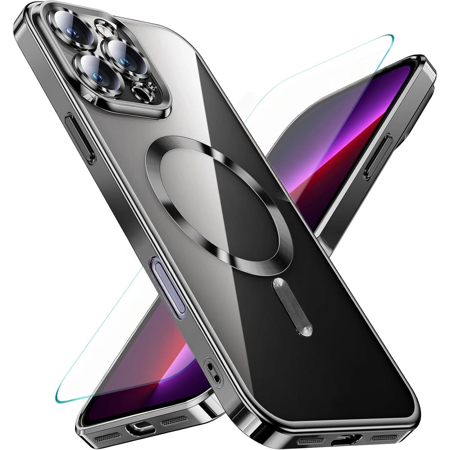 For iPhone 16 Pro Max Case 15 14 13 Phone Cover Shockproof Rugged+Tempered Glass