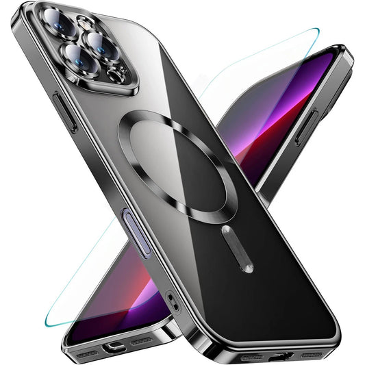 For iPhone 16 Pro Max Case 15 14 13 Phone Cover Shockproof Rugged+Tempered Glass