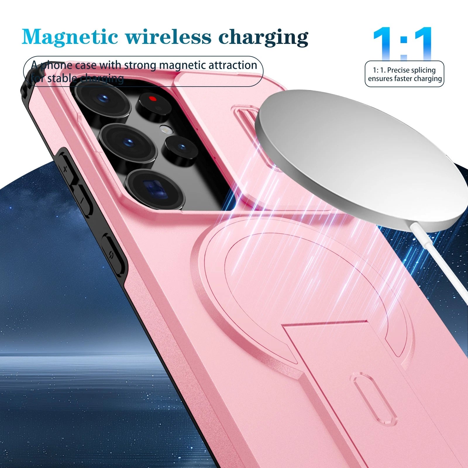 For Samsung Galaxy S25FE S24 S25 Ultra Shockproof Mag Safe Stand Slide Lens Case