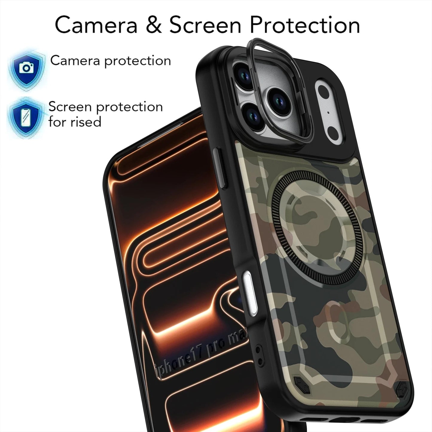 Shockproof Mag Safe Case for iPhone 17 Pro Max Air 16 15 14 13 12 11 Stash Stand