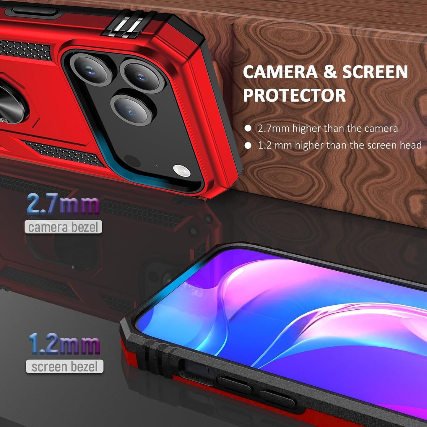 For iPhone 17 Pro Max Case Air 16 Phone Cover Shockproof Rugged +Tempered Glass