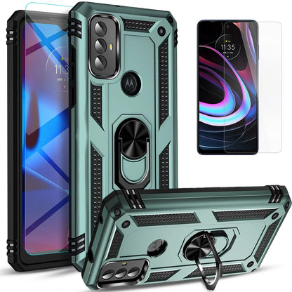 Motorola Moto G Play 2024 Case and 2023 Phone Cover - Shockproof Armor with Tempered Glass