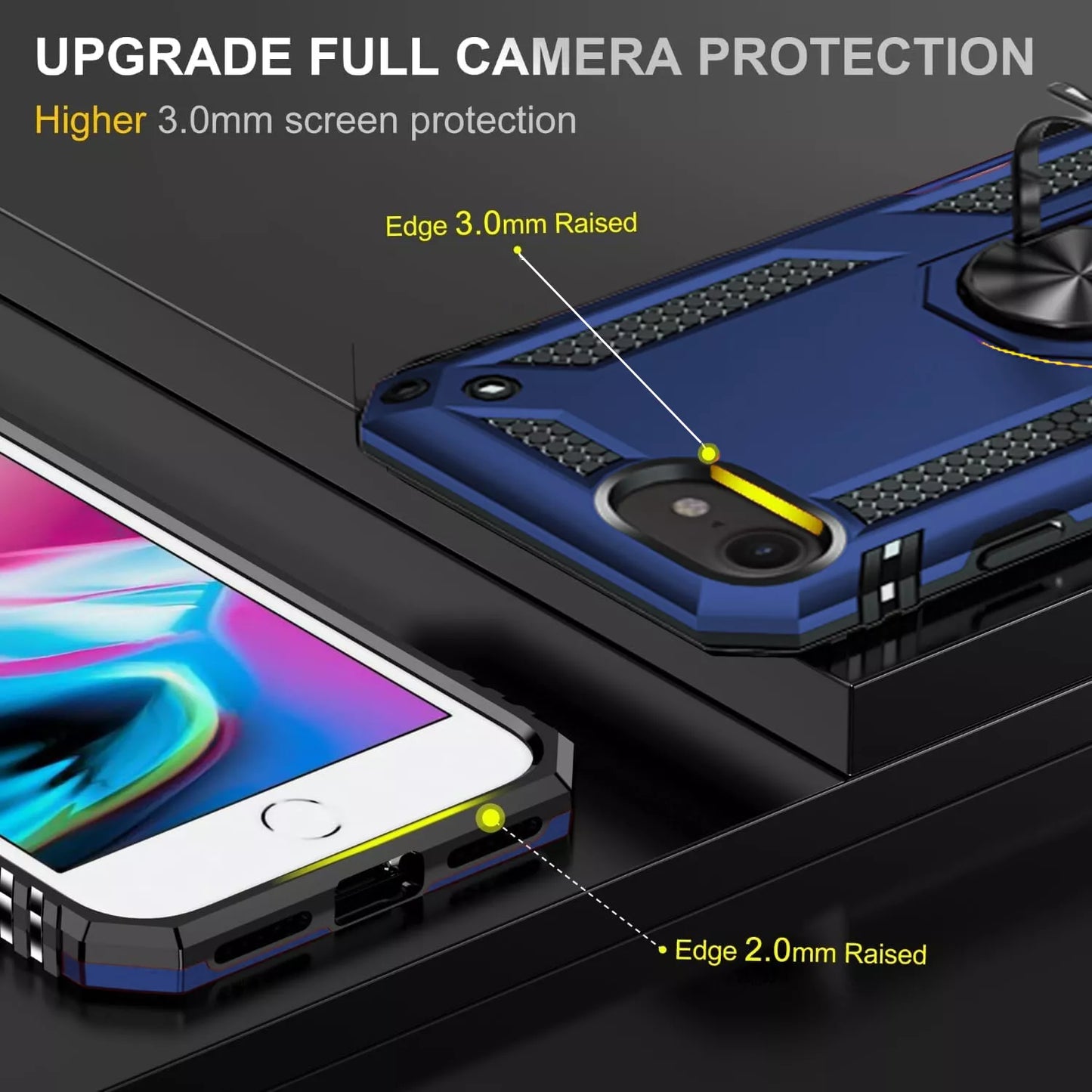 For iPhone SE Case /8/7/Plus/6S/SE 2020/Phone Cover Shockproof + Tempered Glass