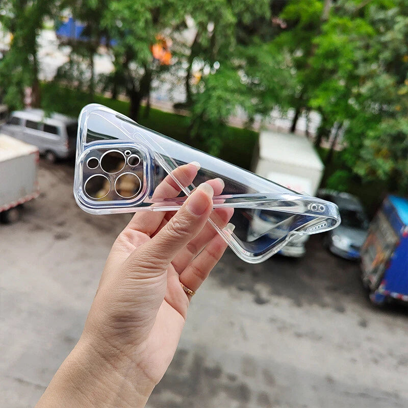 Shockproof Clear Silicone Case For iPhone 13 14 15 16 17 Pro Max Plus Back Cover