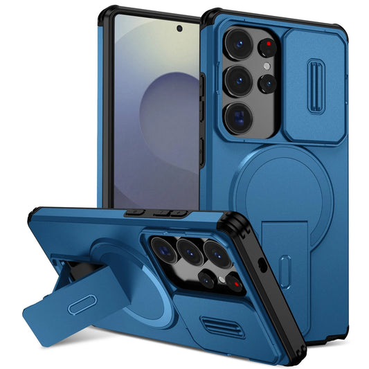 For Samsung Galaxy S25FE S24 S25 Ultra Shockproof Mag Safe Stand Slide Lens Case