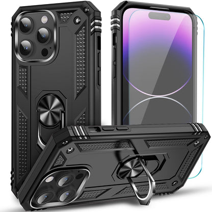 For iPhone 13 Case/13 Pro Max/13 Mini Phone Cover Shockproof + Tempered Glass