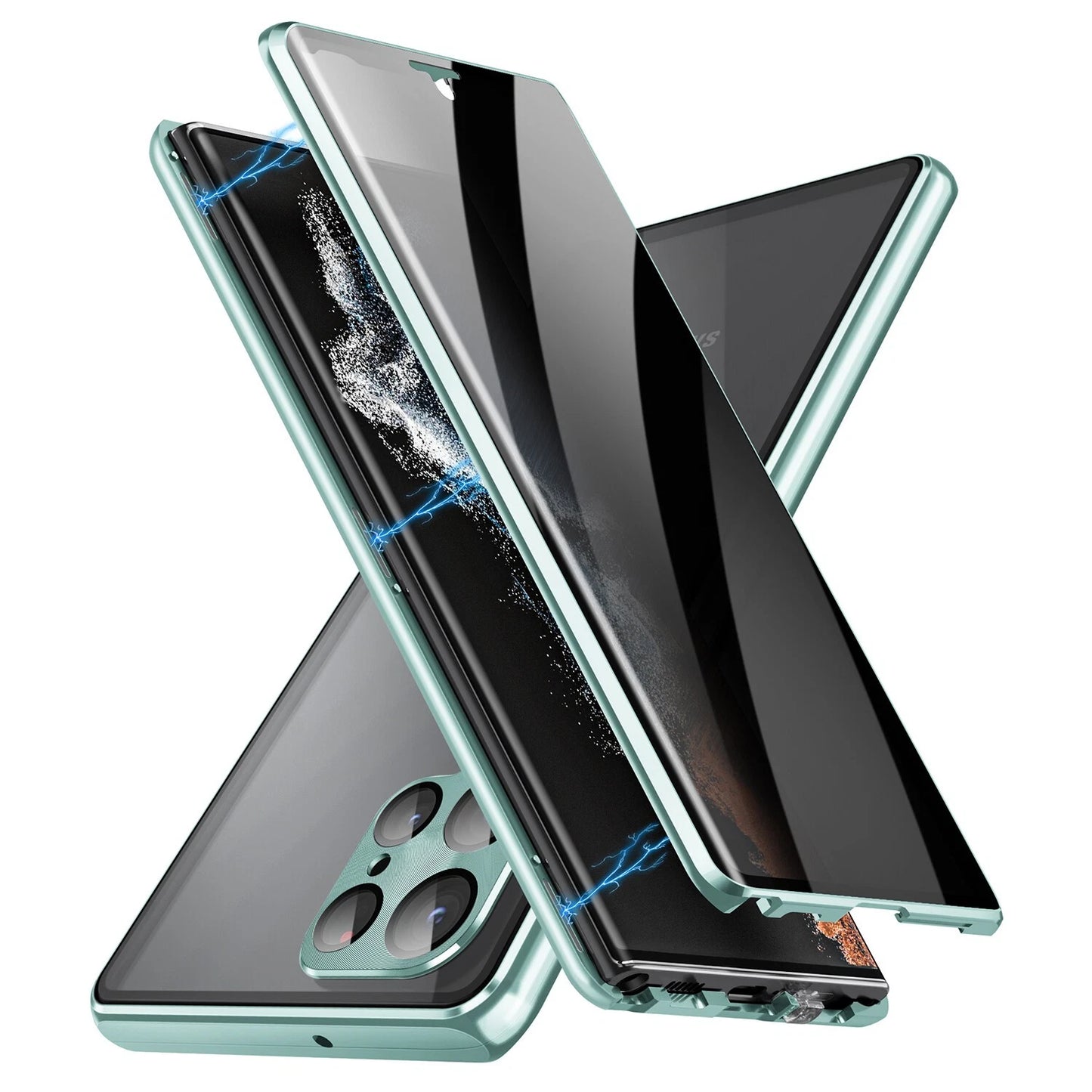 For Samsung Galaxy S25 Ultra S24+ S23 S22 S21 360�� Anti-Spy Magnetic Glass 