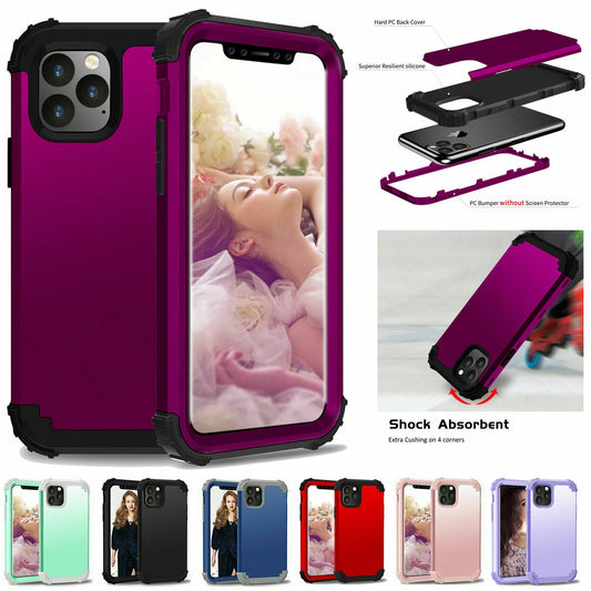 For iPhone 16e 16 17 Pro Max 15 14 13 12 11 Shockproof Rubber Hybrid Armor Case