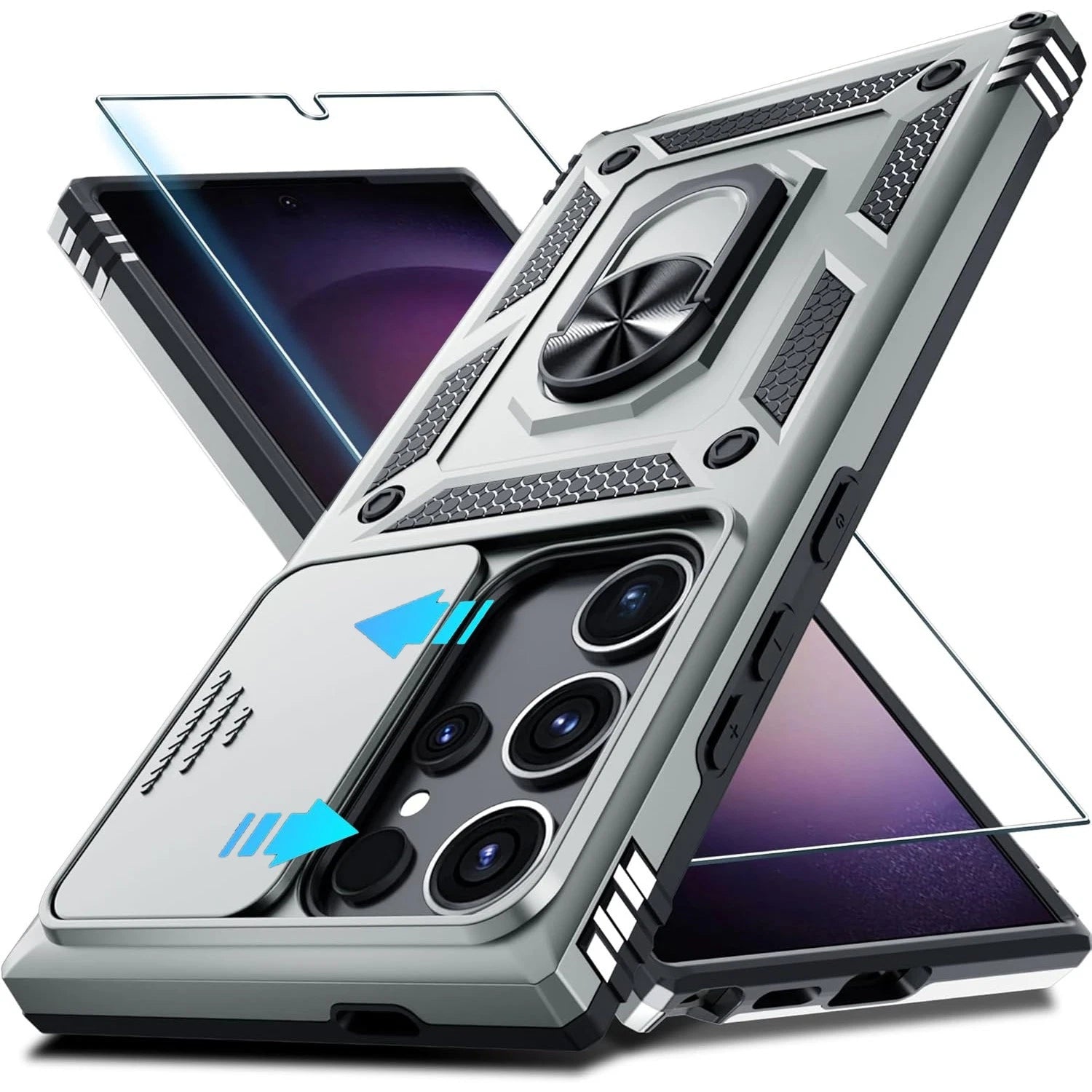 For Samsung Galaxy S25 Ultra Case S25 Plus Phone Cover + Tempered Glass Screen