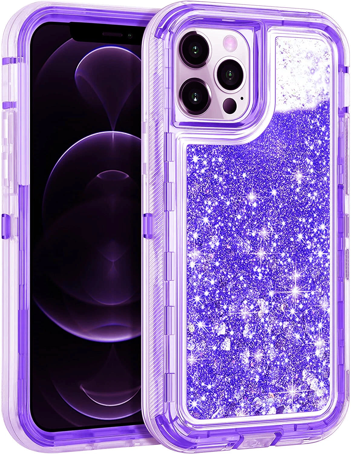 Shockproof Case For iPhone 16 15 14 13 12 11 Pro Max Liquid Glitter Cover