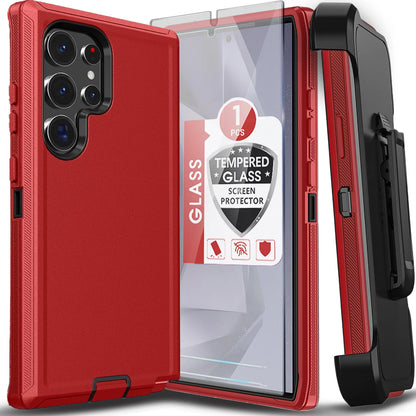 For Samsung Galaxy S25 Ultra S24 S23 S22 S20 FE Case Phone Cover + Screen Glass