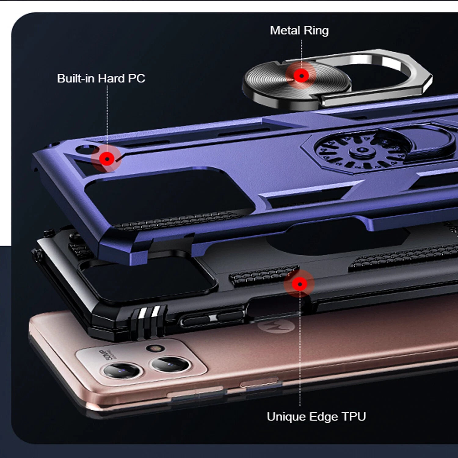 For Motorola Moto G 2025 Case/5G 2024/2023/2022 Phone Cover + Tempered Glass