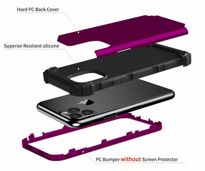 For iPhone 16e 16 17 Pro Max 15 14 13 12 11 Shockproof Rubber Hybrid Armor Case