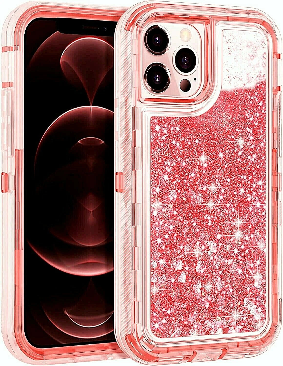 Shockproof Case For iPhone 16 15 14 13 12 11 Pro Max Liquid Glitter Cover