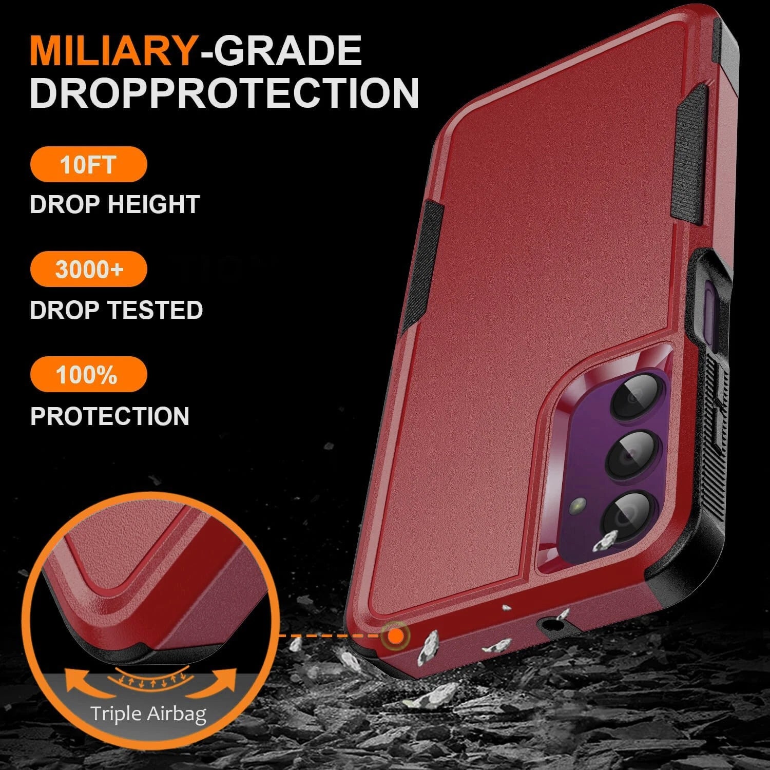 For Samsung Galaxy A16 5G A15 A14 A54 Case Phone Cover Shockproof +Screen Glass