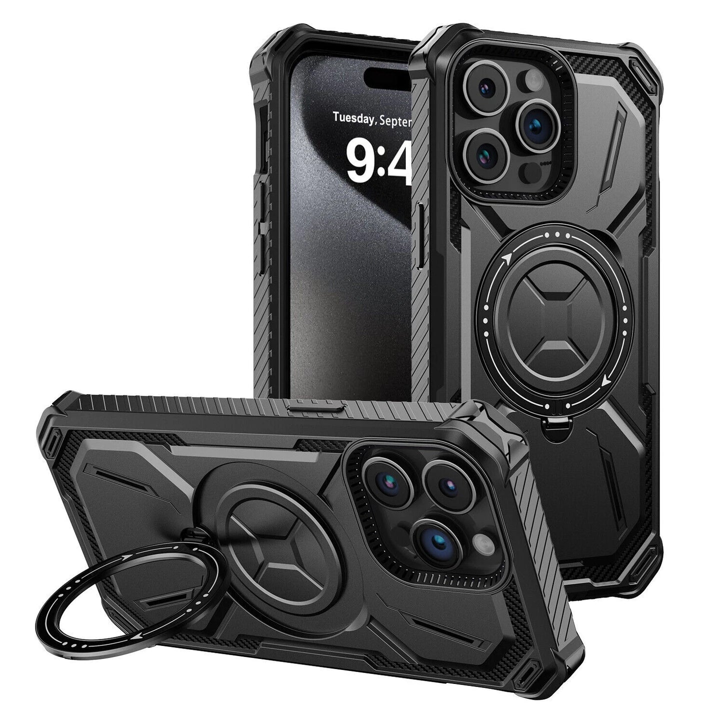 For iPhone 16 Pro Max 15 14 13 12 11 Heavy Duty Defender Case Belt Clip Holster