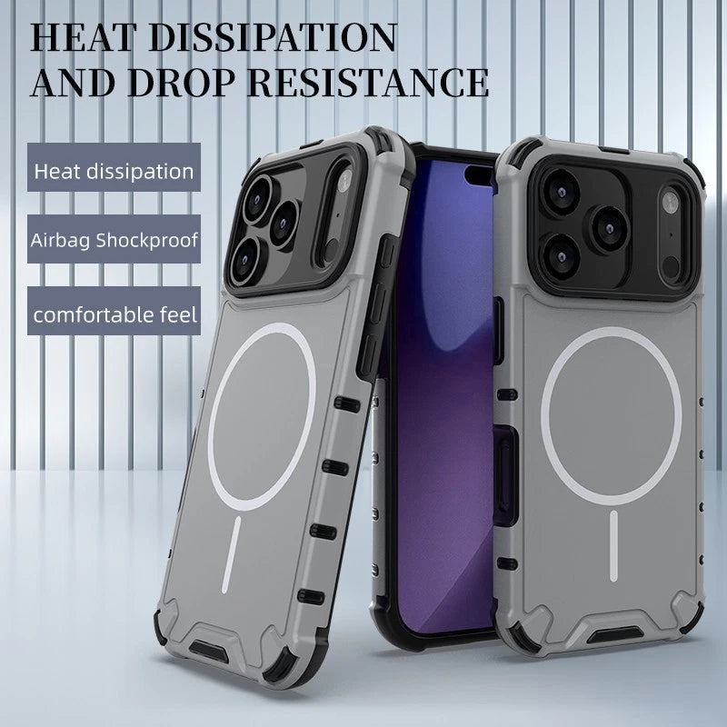 For iPhone 17 Pro Max 16 15 14 13 12 Shockproof Armor Magnetic Attraction Cover