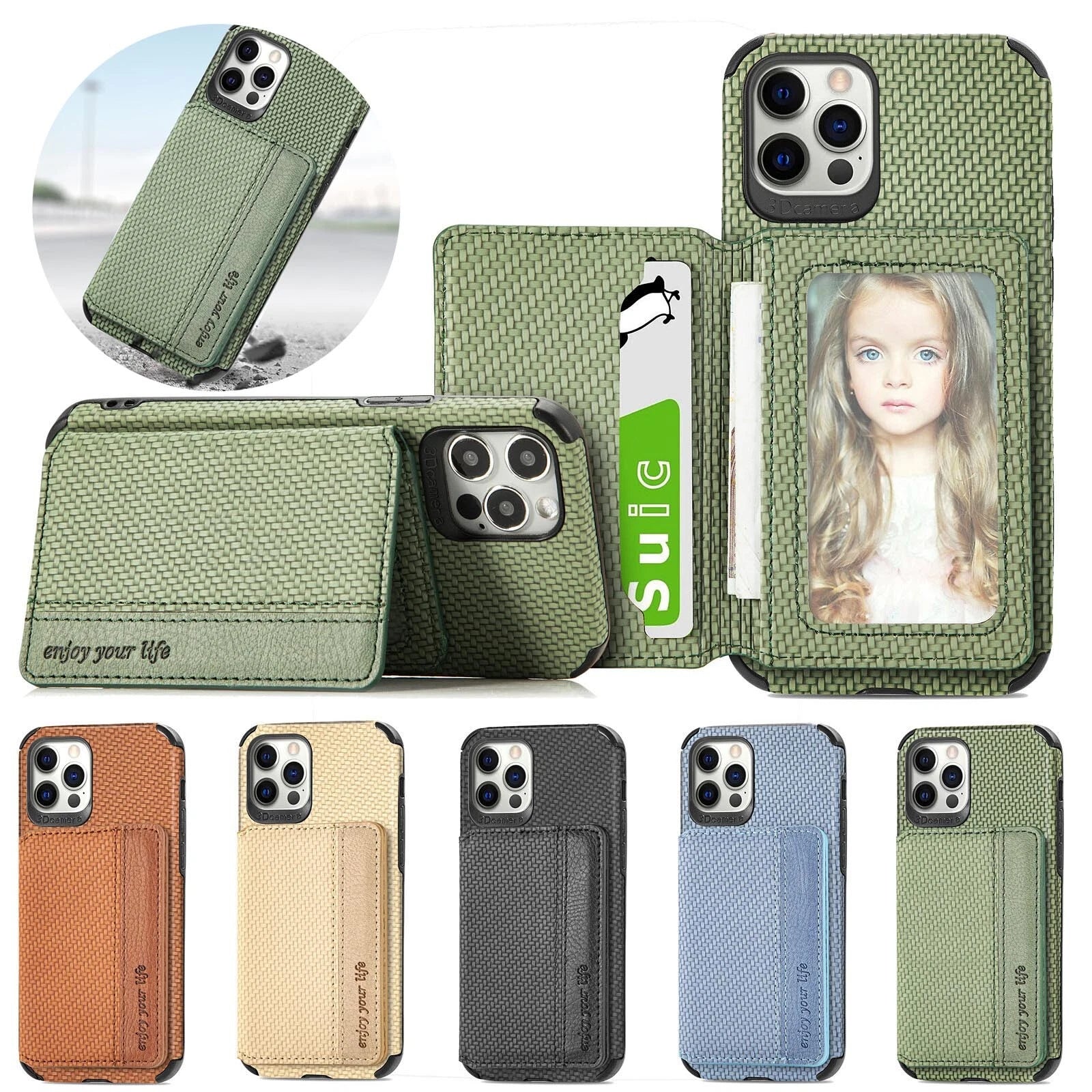 Magnetic Flip Wallet Card Holder Case For iPhone 14 15 16 17 Pro Max 13 12 11 7
