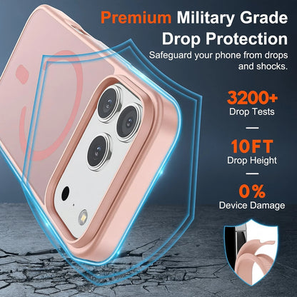 For iPhone 17 Pro Max Case 17 Pro 16 Phone Cover Shockproof Frost+Tempered Glass